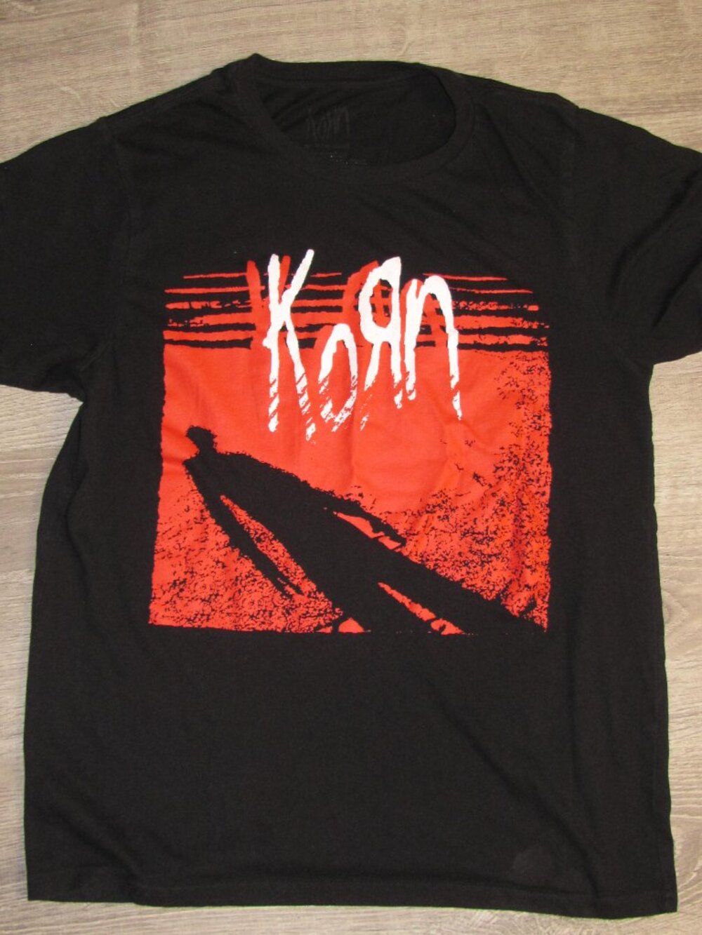 Korn Shadow Man T Shirt Men's Size Medium M Black Red Metal Rock Concert Tour